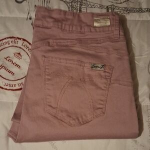 Seven7 Pink Slim-Fit Jeans with Smooth Finish